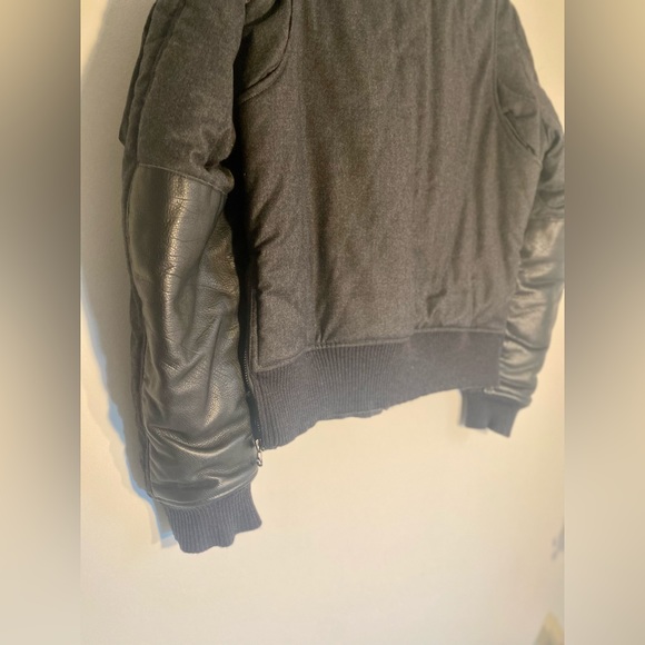 Lanvin Wool Bomber Jacket + Leather Sleeve - Picture 4 of 8